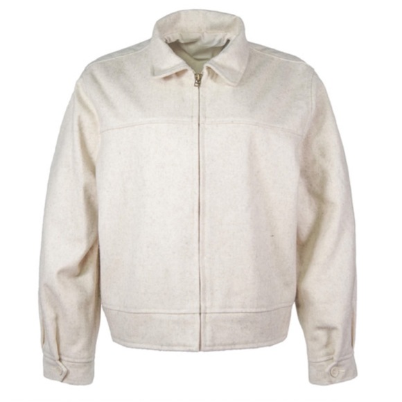 Rare WYLLIS Clothing Heathered Cream Cropped Wool Zanzi Pilot Jacket MEDIUM - Picture 4 of 14